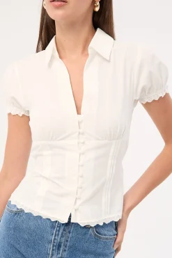 Piper Short Sleeve Blouse White