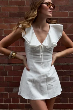 Pippa Ruffle Mini Dress White