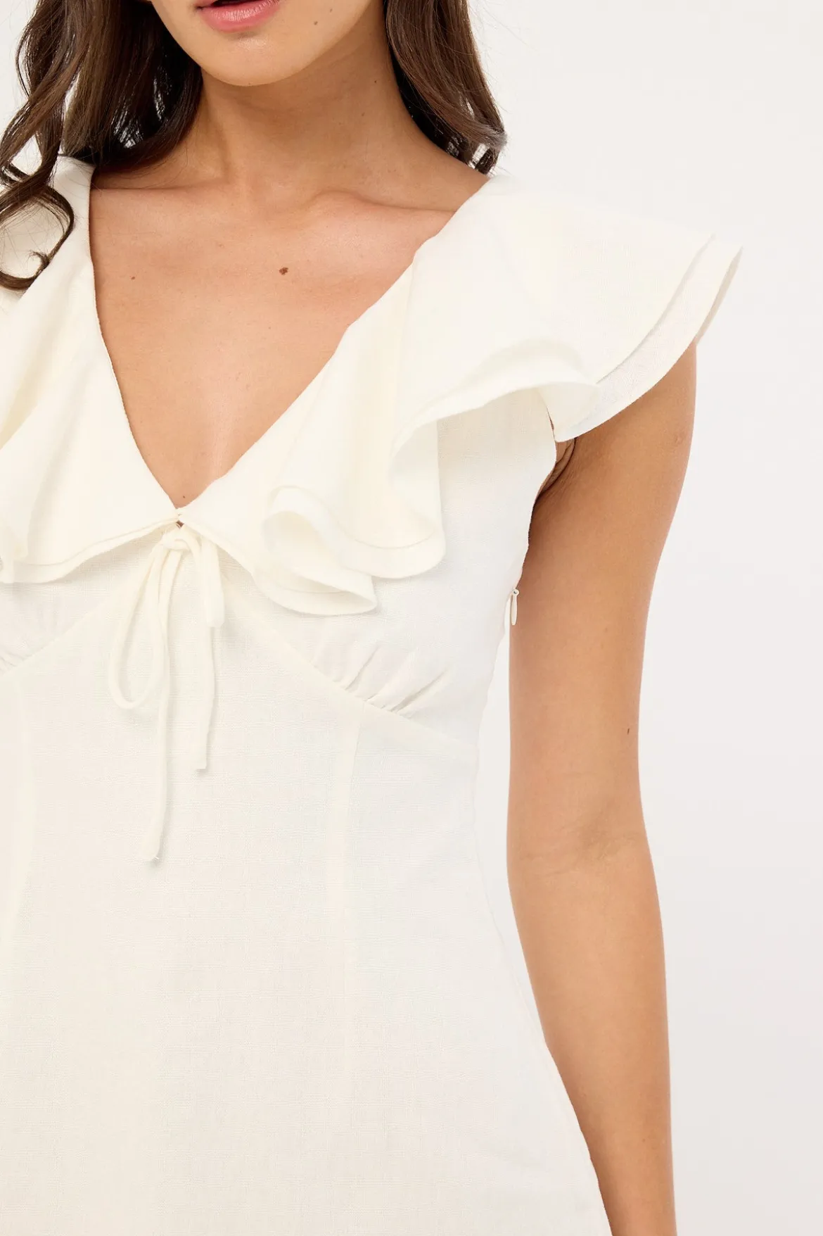Pippa Ruffle Mini Dress White