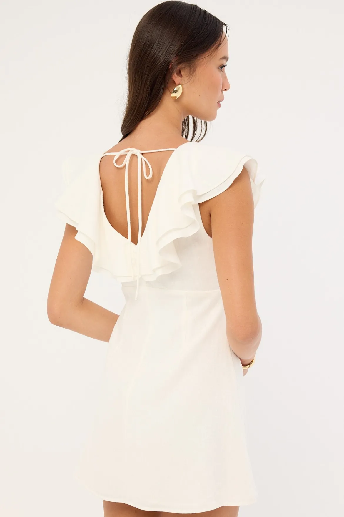 Pippa Ruffle Mini Dress White