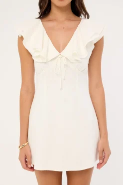 Pippa Ruffle Mini Dress White