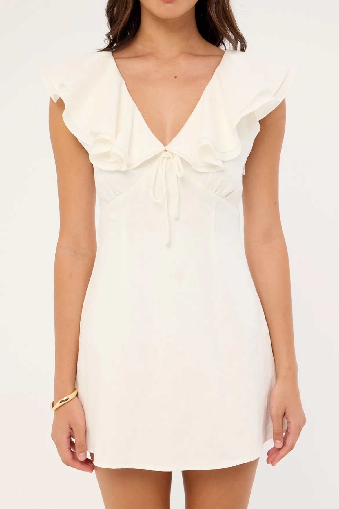 Pippa Ruffle Mini Dress White