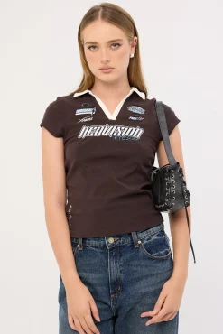 Pitstop Polo Baby Tee Brown