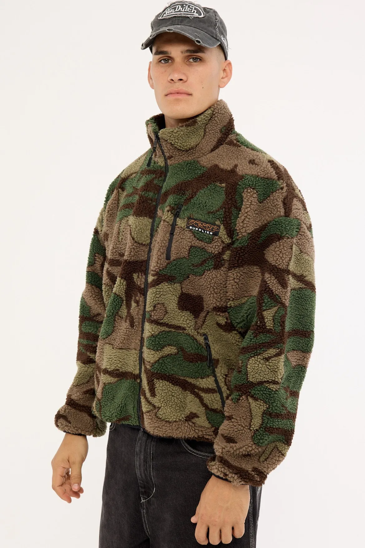 Plain Sight Sherpa Jacket Camo Green