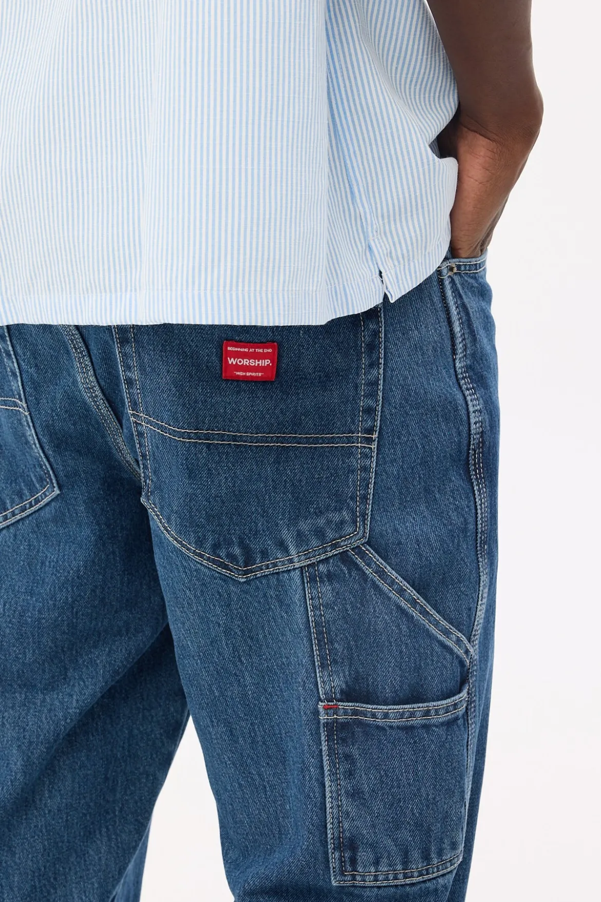 Playtime Carpenter Jean Worn Blue Rise