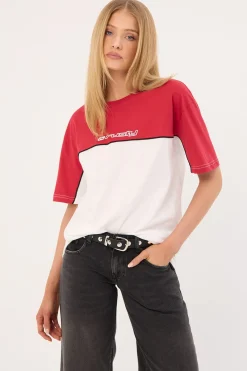 Polar Popped Oversize Tee White/Washed Red