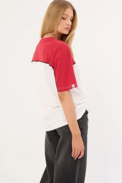 Polar Popped Oversize Tee White/Washed Red