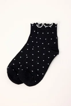 Polka Dot Sock Black