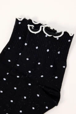 Polka Dot Sock Black