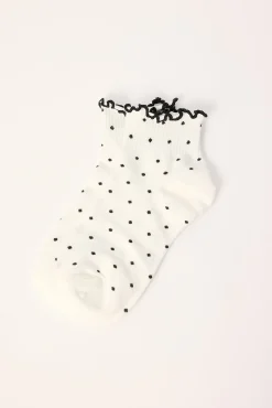 Polka Dot Sock White