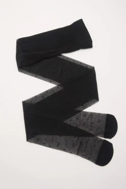 Polka Dot Stockings Black