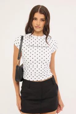 Polka Dot Summer Baby Tee White Polka