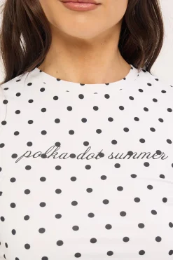 Polka Dot Summer Baby Tee White Polka