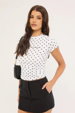 Polka Dot Summer Baby Tee White Polka