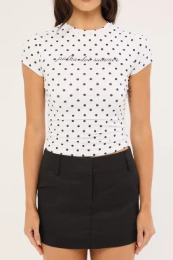 Polka Dot Summer Baby Tee White Polka