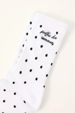 Polka Dot Summer Sock White Polka