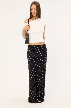 Polka Wish Maxi Skirt Black