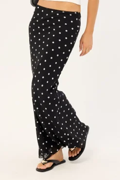 Polka Wish Maxi Skirt Black