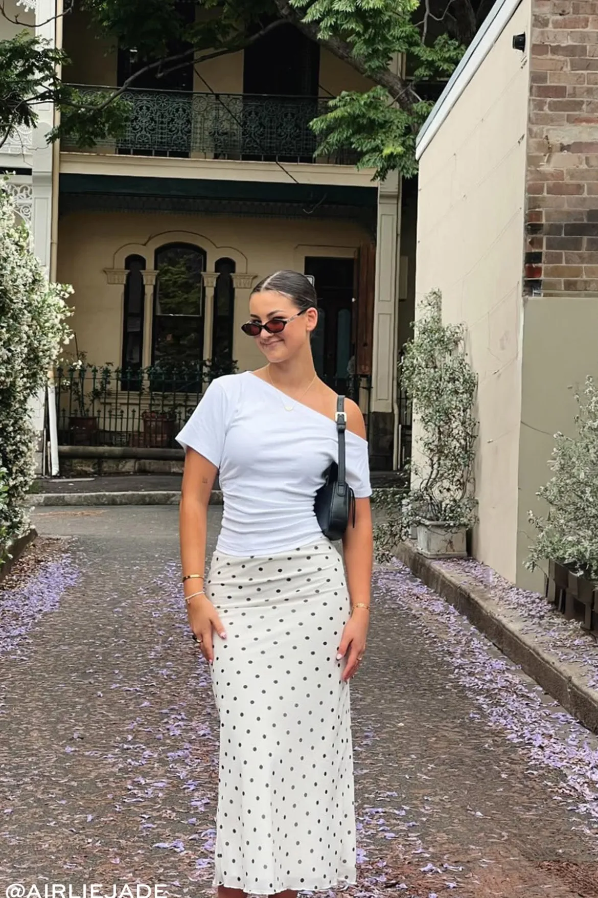 Polka Wish Maxi Skirt Cream Print