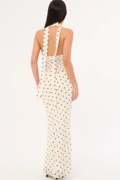 Polka Wish Maxi Skirt Cream Print