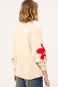 Posey Floral Knit Jumper Cream Print