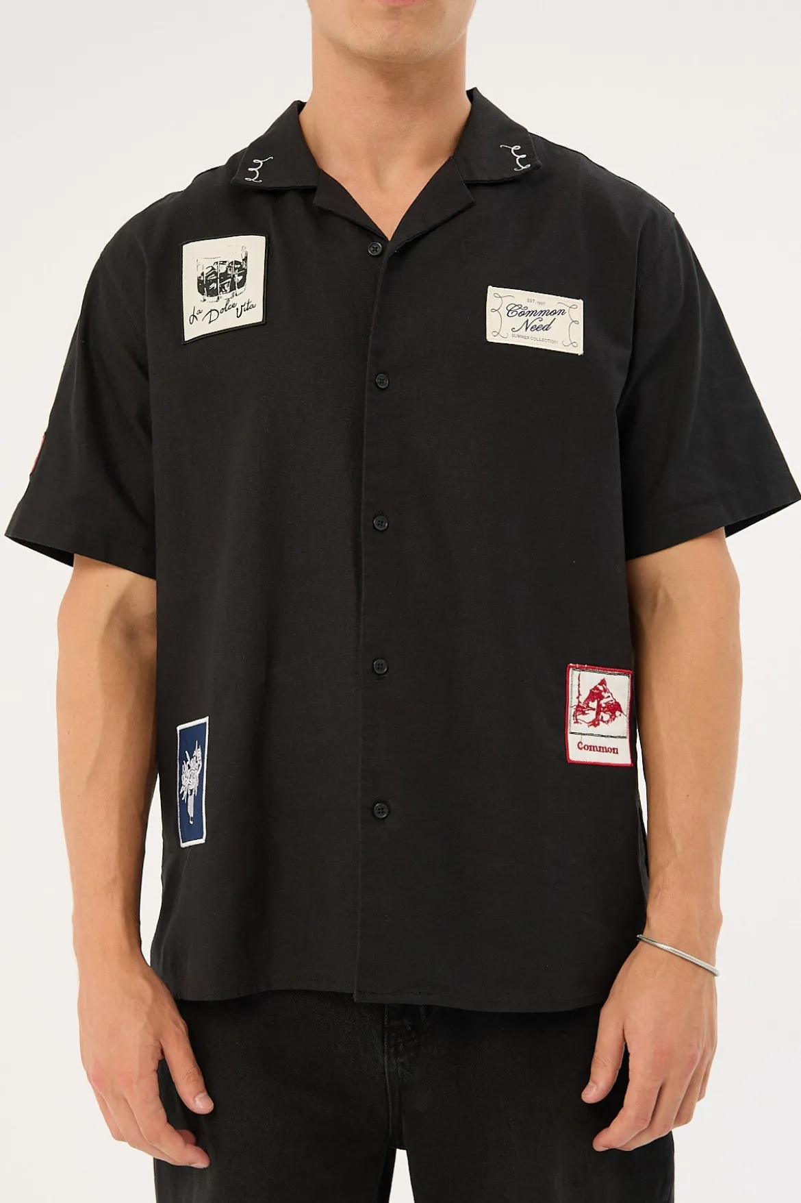 Postcards Resort Shirt Black