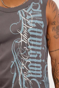 Posterboy Bound High Neck Tank Asphalt