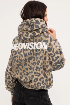 Predator Cropped Oversized Hoodie Leopard