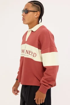 Premier Cropped Rugby Shirt Vintage Red