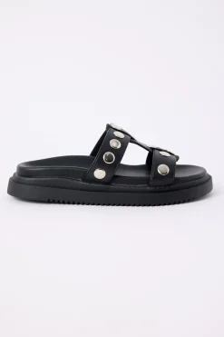 Pretense Stud Sandals Black