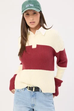 Prince Rugby Maroon Stripe