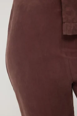 Prisca Cupro Wide Leg Pant Brown