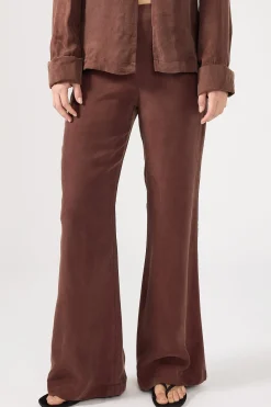 Prisca Cupro Wide Leg Pant Brown