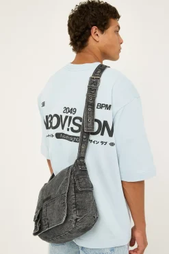 Propane Messenger Bag Black Denim
