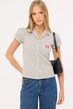 Push Back Short Sleeve Shirt Blue