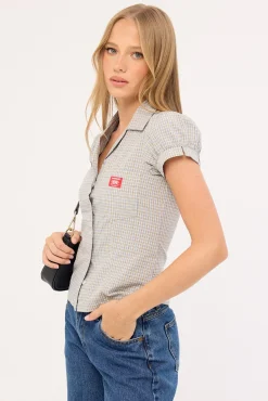 Push Back Short Sleeve Shirt Blue