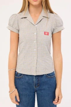 Push Back Short Sleeve Shirt Blue