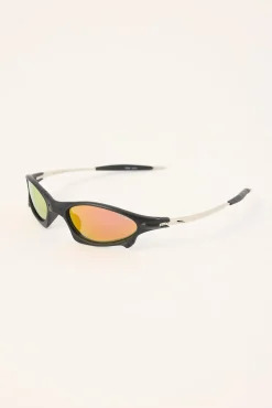 Quantum Sunglasses Black/Silver/Purple Mirror