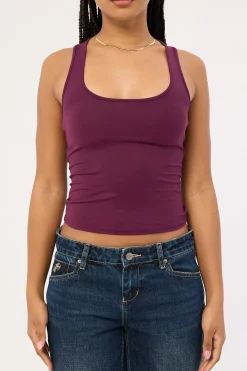 Racer Back Singlet Plum
