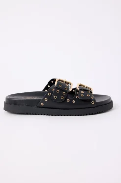 Racer Studded Sandals Black