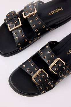 Racer Studded Sandals Black