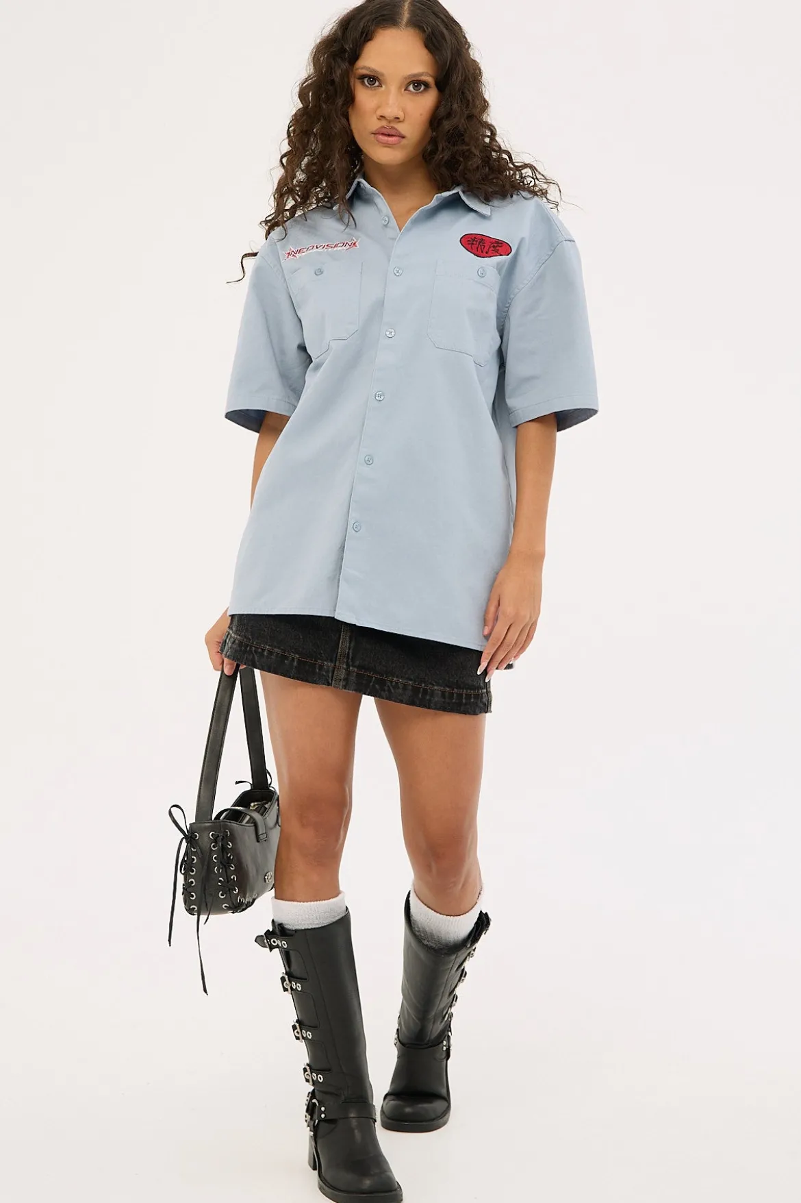 Radar Oversize Short Sleeve Shirt Blue