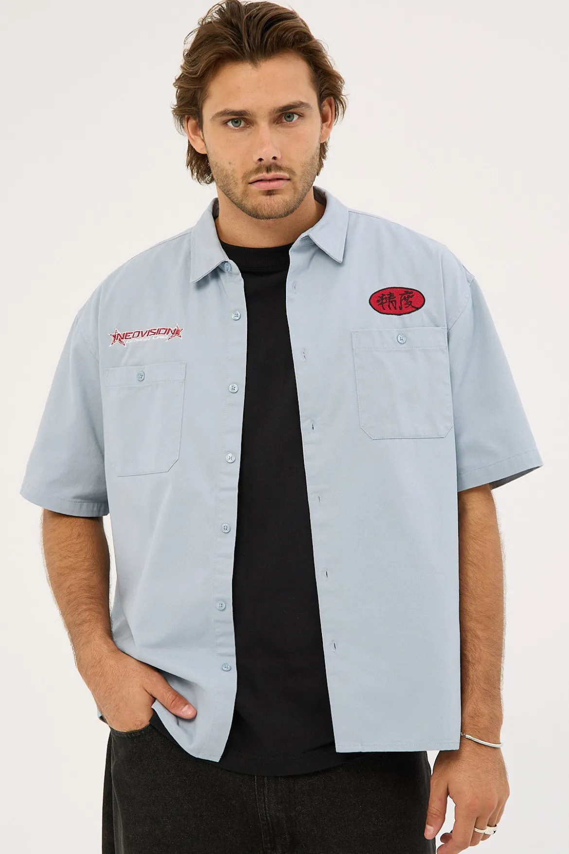 Radar Oversize Short Sleeve Shirt Blue