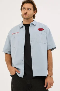 Radar Oversize Short Sleeve Shirt Blue