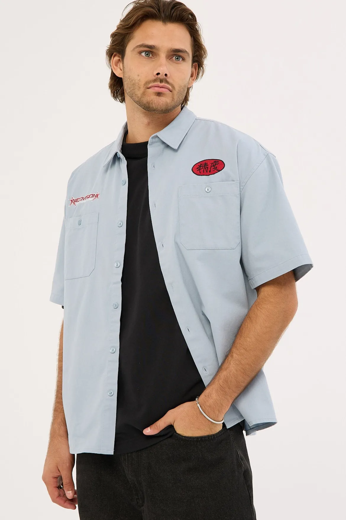 Radar Oversize Short Sleeve Shirt Blue