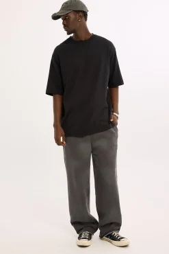 Radical Distressed Logo Baggy Sweatpant Washed Black