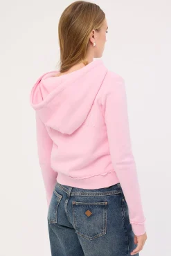 Radical Fitted Zip Through Hoodie Washed Pink
