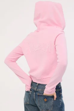 Radical Fitted Zip Through Hoodie Washed Pink