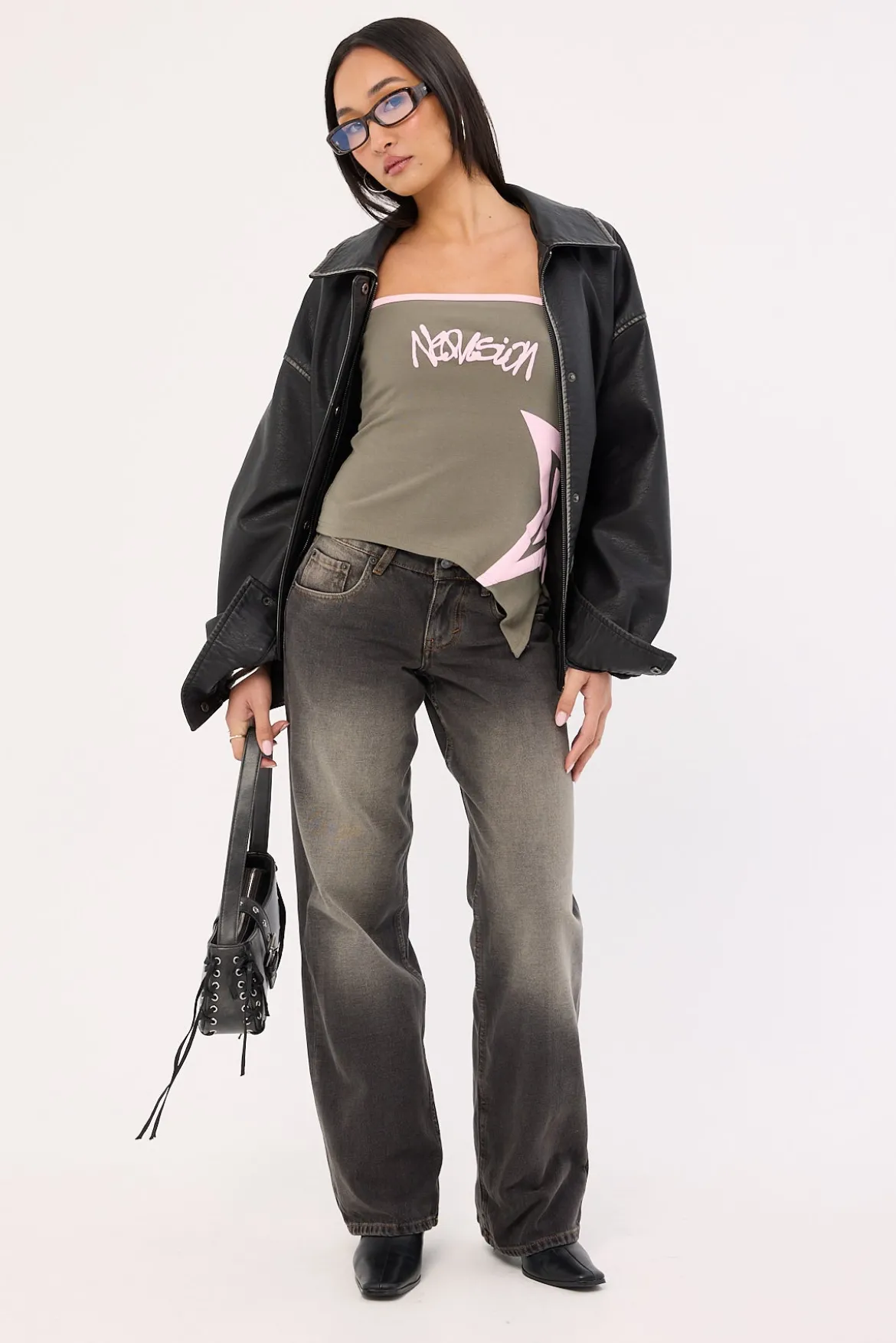 Radical Strapless Asymmetrical Top Khaki Green