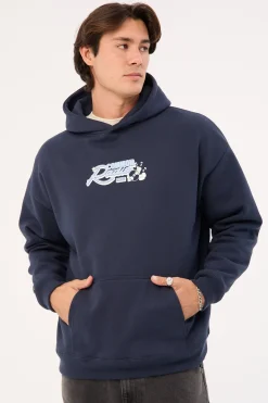 Radio Boxy Hoodie Navy